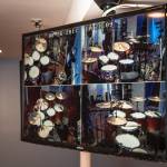 Yamaha drums on quad monitor